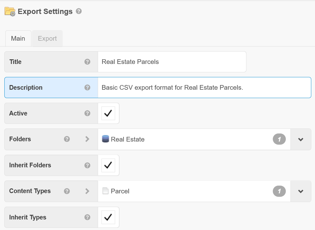 Search Settings - Main