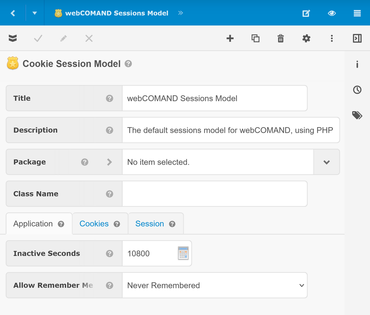 webCOMAND Sessions Model