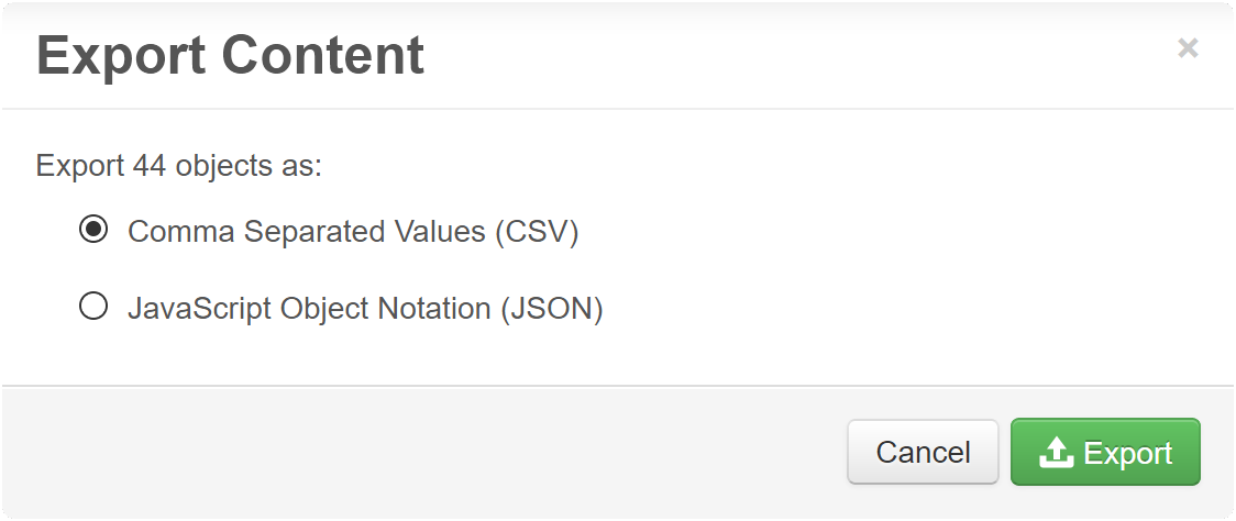 Export Dialog