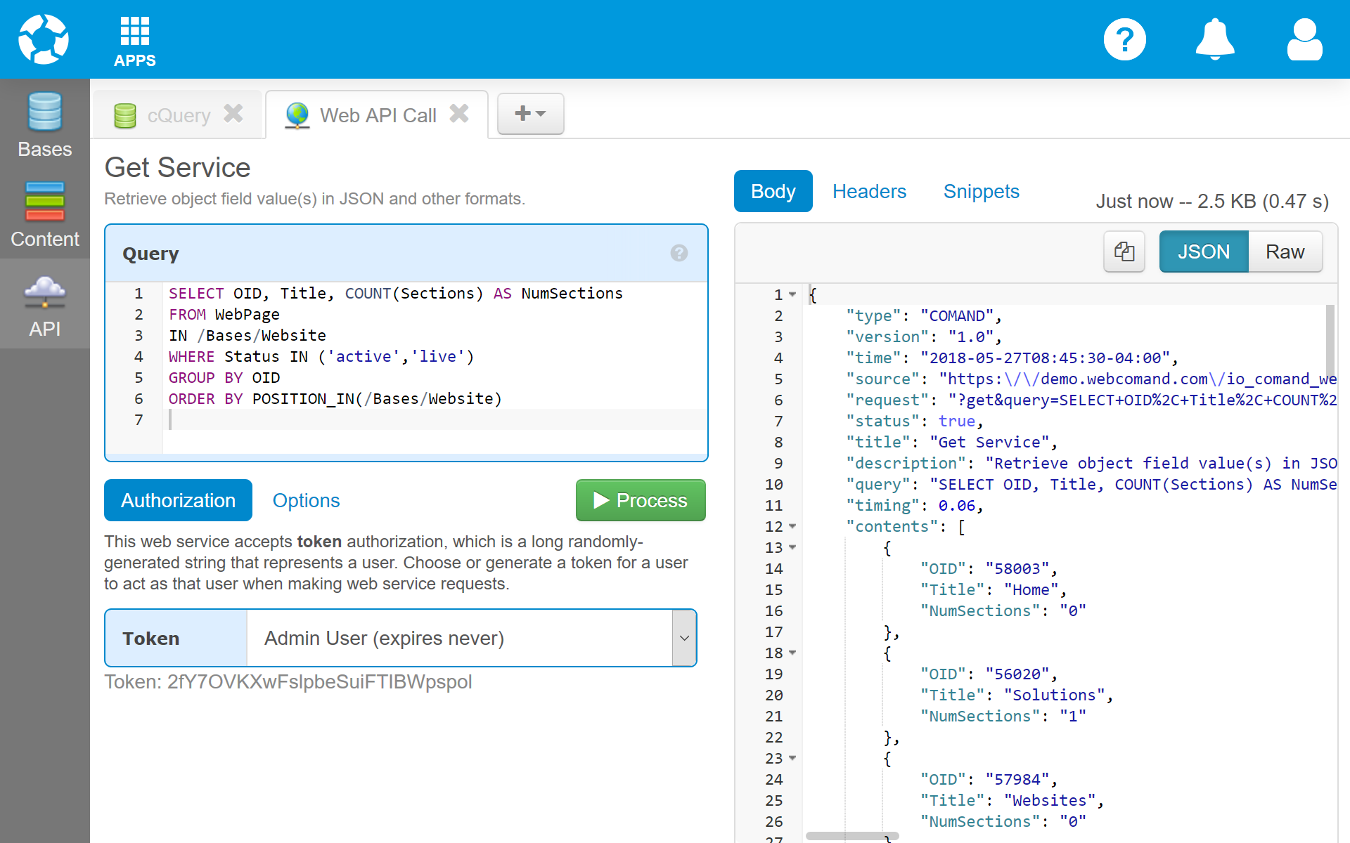 Api Fatomand webCOMAND